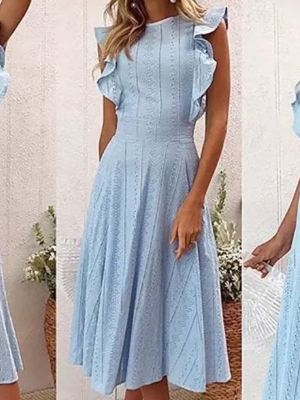 Ecowish women's XS blue dress cottagecore casual minimalist coquette style